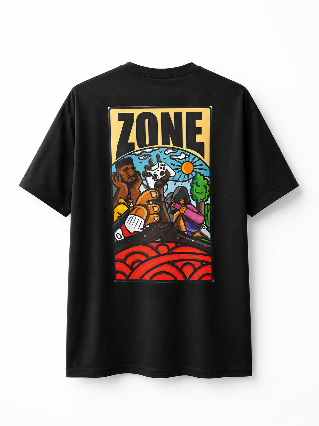 Zone In Black T-Shirt back view