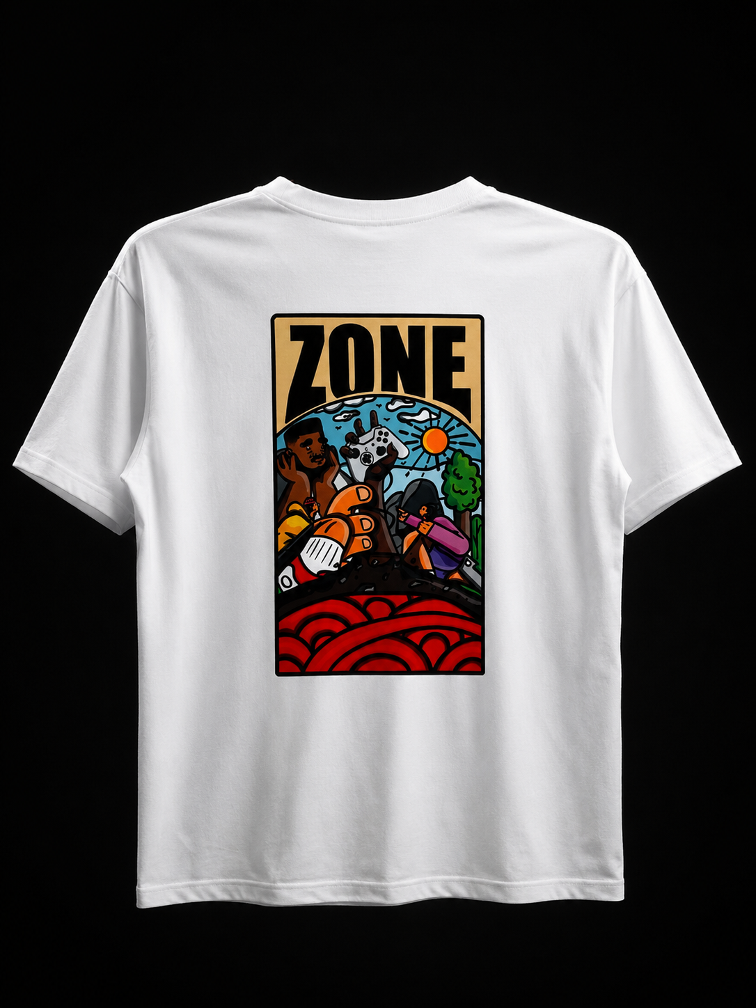 Zone In White T-Shirt back view